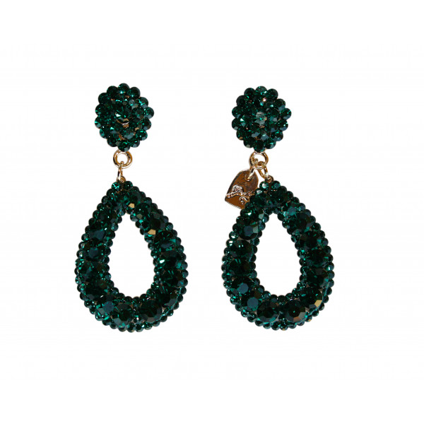 Giuliett Dona Czech Crystal Emerald Green-193814-20